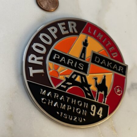 Paris dakar 94 isuzu trooper magnet backside