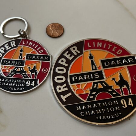 Paris dakar 94 isuzu trooper keychain and magnet